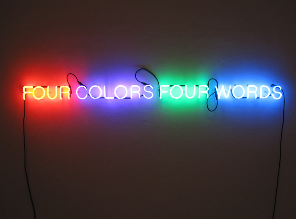 Neon Art - Four Colors Four Word - Joseph Kosuth